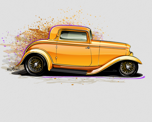 510x408 hot rod drawing tutorial on behance - Hot Rod Drawing