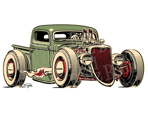 500x386 hot rod truck drawings - Hot Rod Drawing
