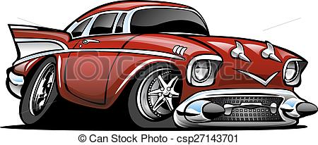 450x206 classic american hot rod cartoon il classic american muscle car - Hot Rod Drawing