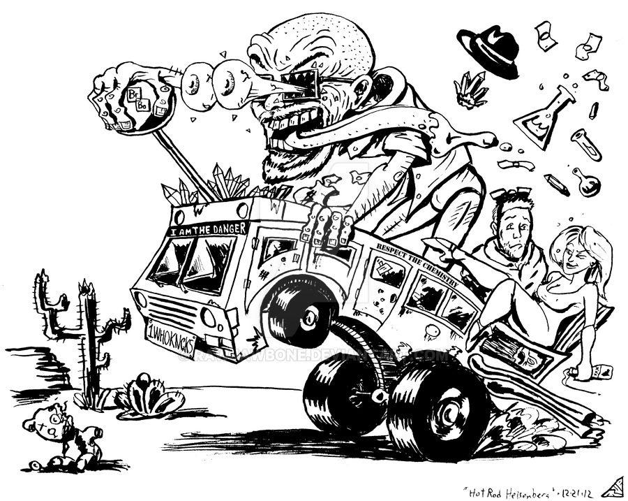 900x717 hot rod heisenberg line art - Hot Rod Line Drawing