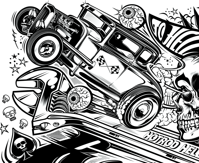800x654 hotrod hellcat designs - Hot Rod Line Drawing