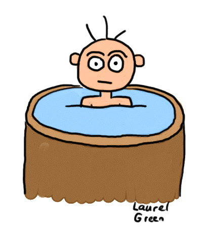 423x461 Guy In A Hot Tub - Hot Tub Drawing