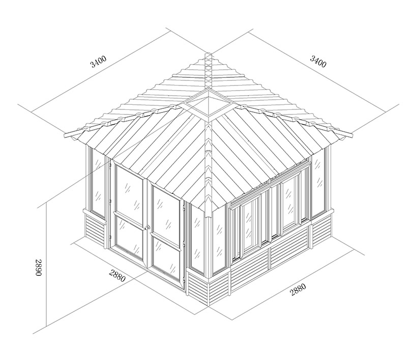 800x684 Solarium - Hot Tub Drawing