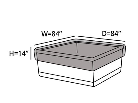 439x329 Square Hot Tub Cover - Hot Tub Drawing