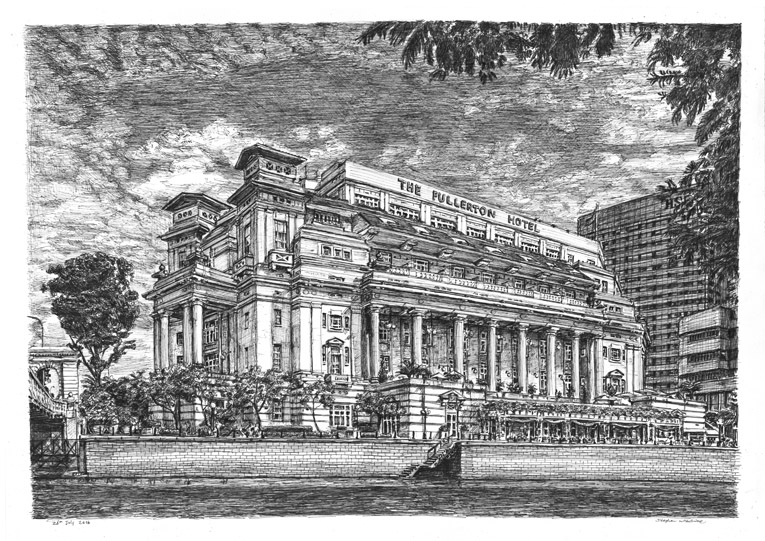 765x541 Fullerton Hotel, Singapore - Hotel Drawing