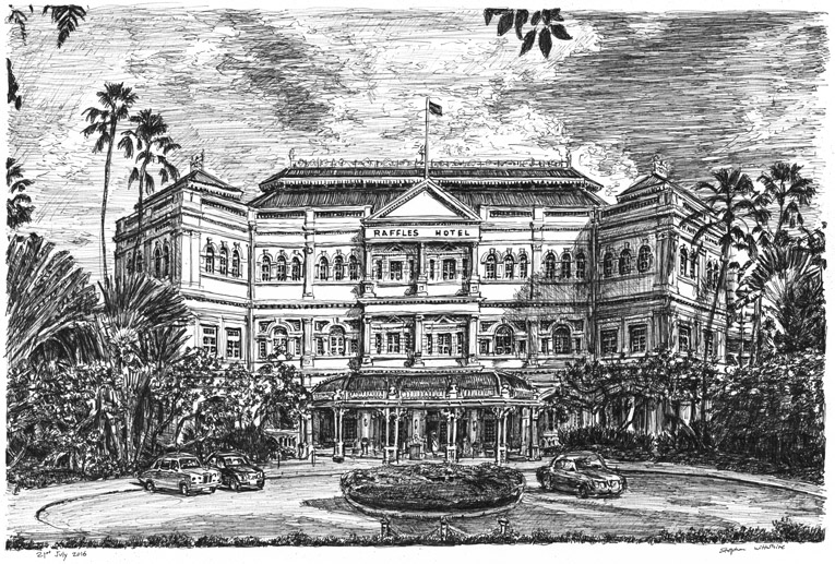 765x517 Raffles Hotel, Singapore - Hotel Drawing