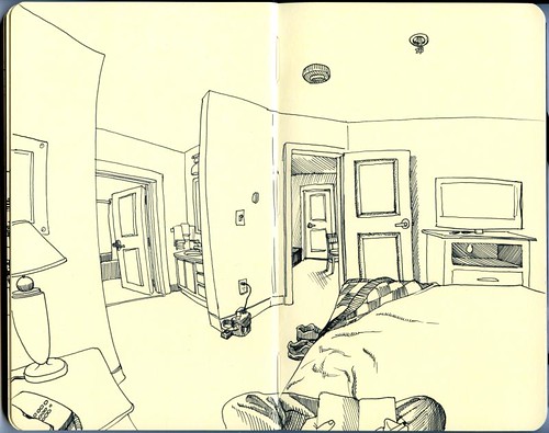 500x395 hotel room sketch bozeman - Hotel Room Drawing