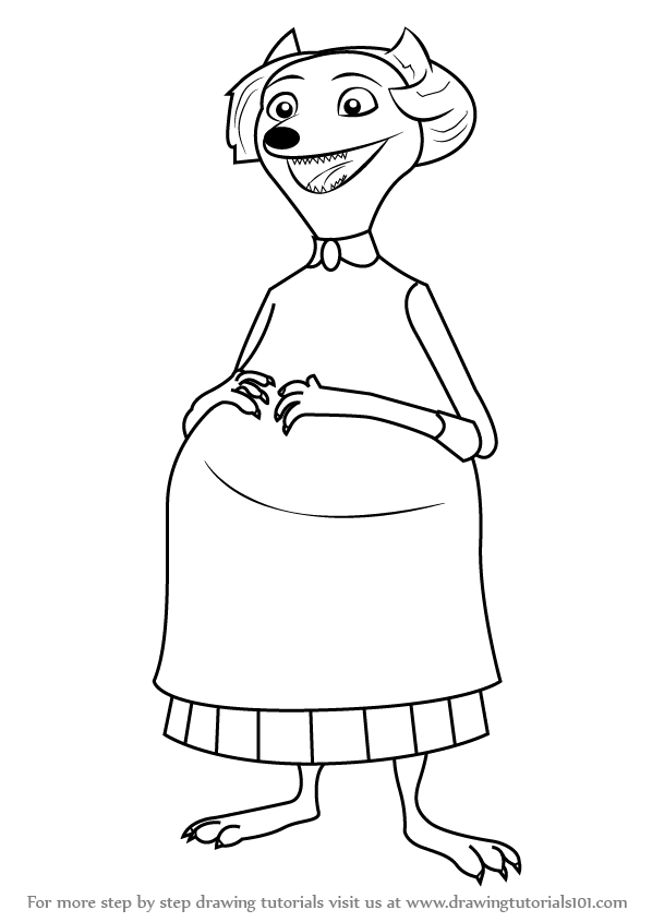 598x845 learn how to draw wanda werewolf from hotel transylvania - Hotel Transylvania Drawing