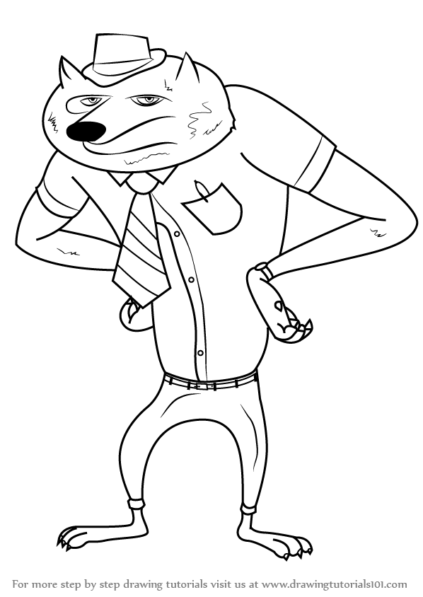 598x844 learn how to draw wayne werewolf from hotel transylvania - Hotel Transylvania Drawing