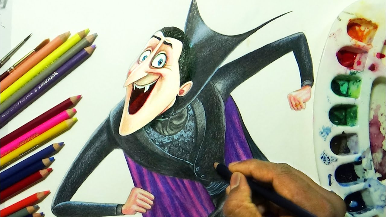 1280x720 how to draw dracula from hotel transylvania drawing tutorial - Hotel Transylvania Drawing