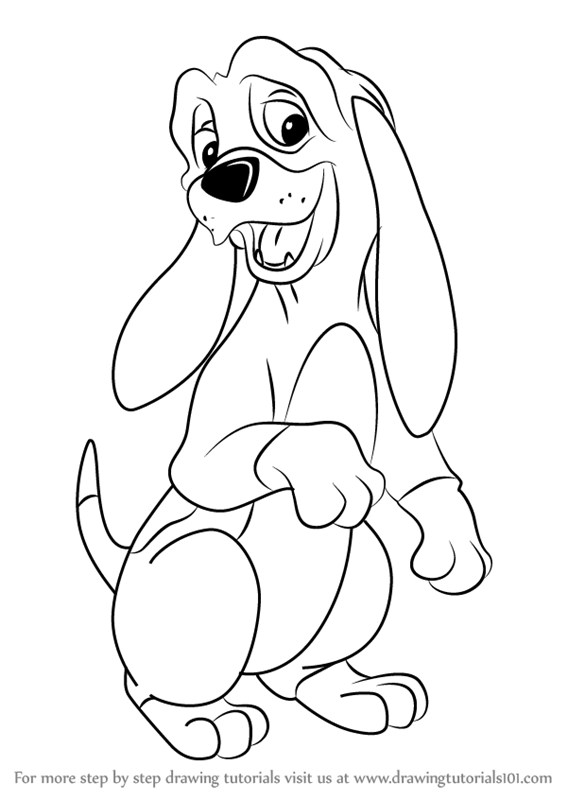 567x800 learn how to draw copper from the fox and the hound - Hound Drawing