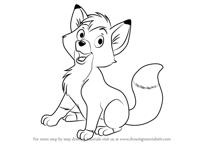 800x567 learn how to draw tod from the fox and the hound - Hound Drawing