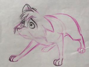 300x225 Original Disney Production Drawing Fox And The Hound - Hound Drawing