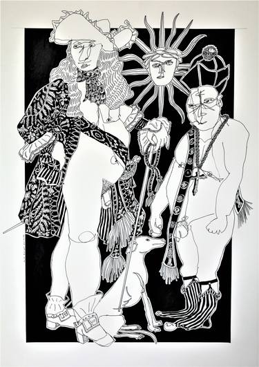 375x531 The King, The Cardinal And The Hound Drawing - Hound Drawing