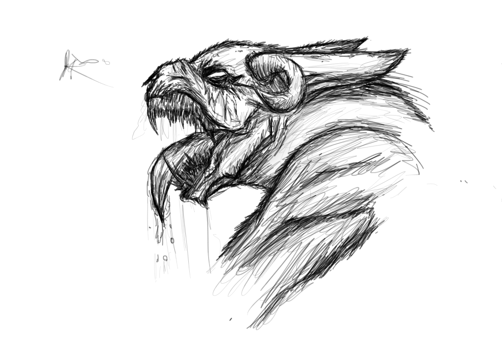 1024x692 Old Hell Hound Drawing - Hound Drawing