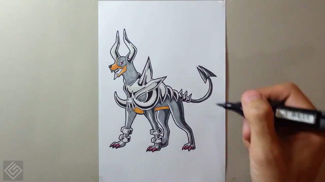 1280x720 Mega Houndoom - Houndoom Drawing