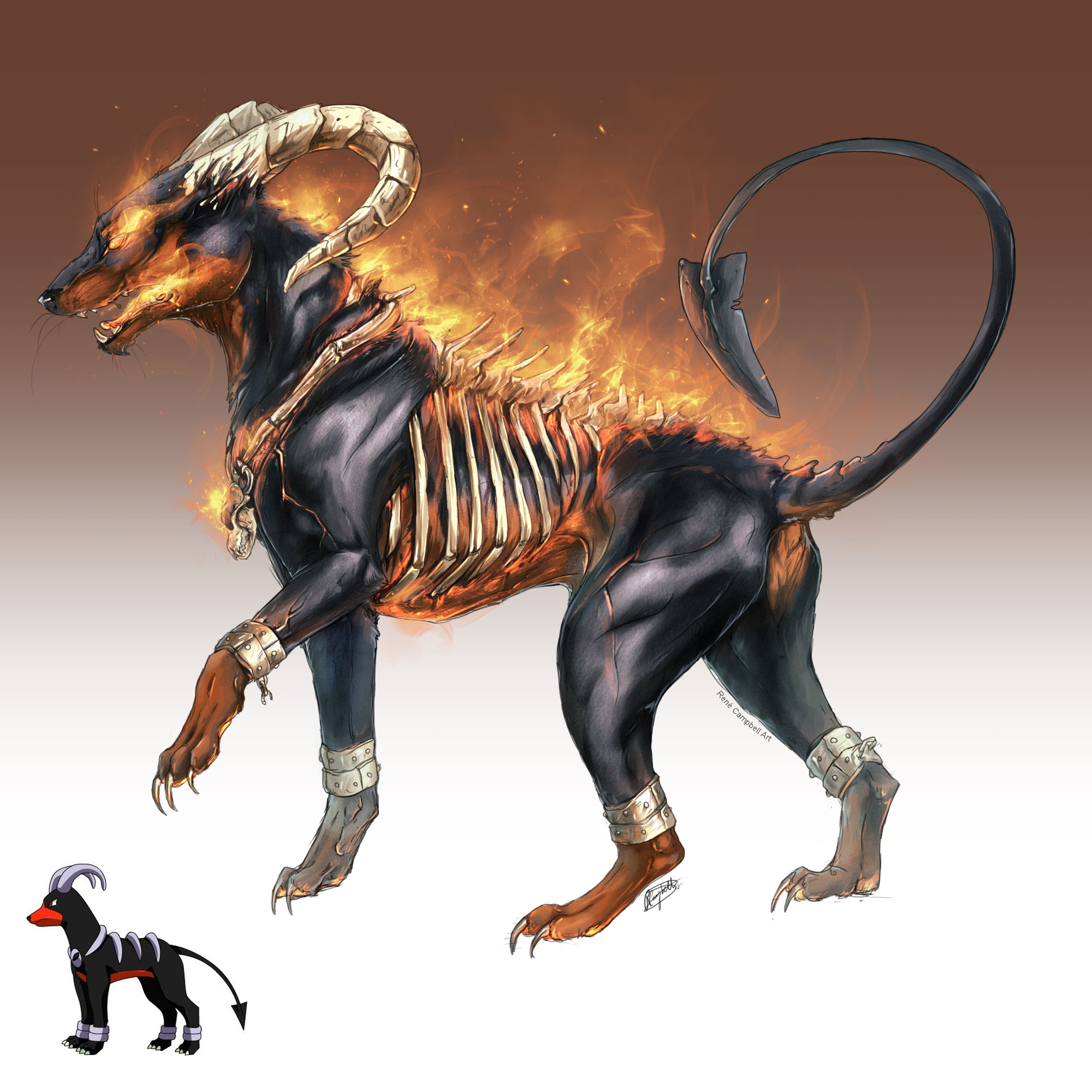2000x2000 So I Finally Got Around To Drawing The First Of My Favourite Fire - Houndoom Drawing