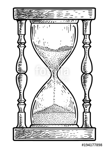 354x500 Hourglass Illustration, Drawing, Engraving, Ink, Line Art, Vector - Hourglass Clock Drawing