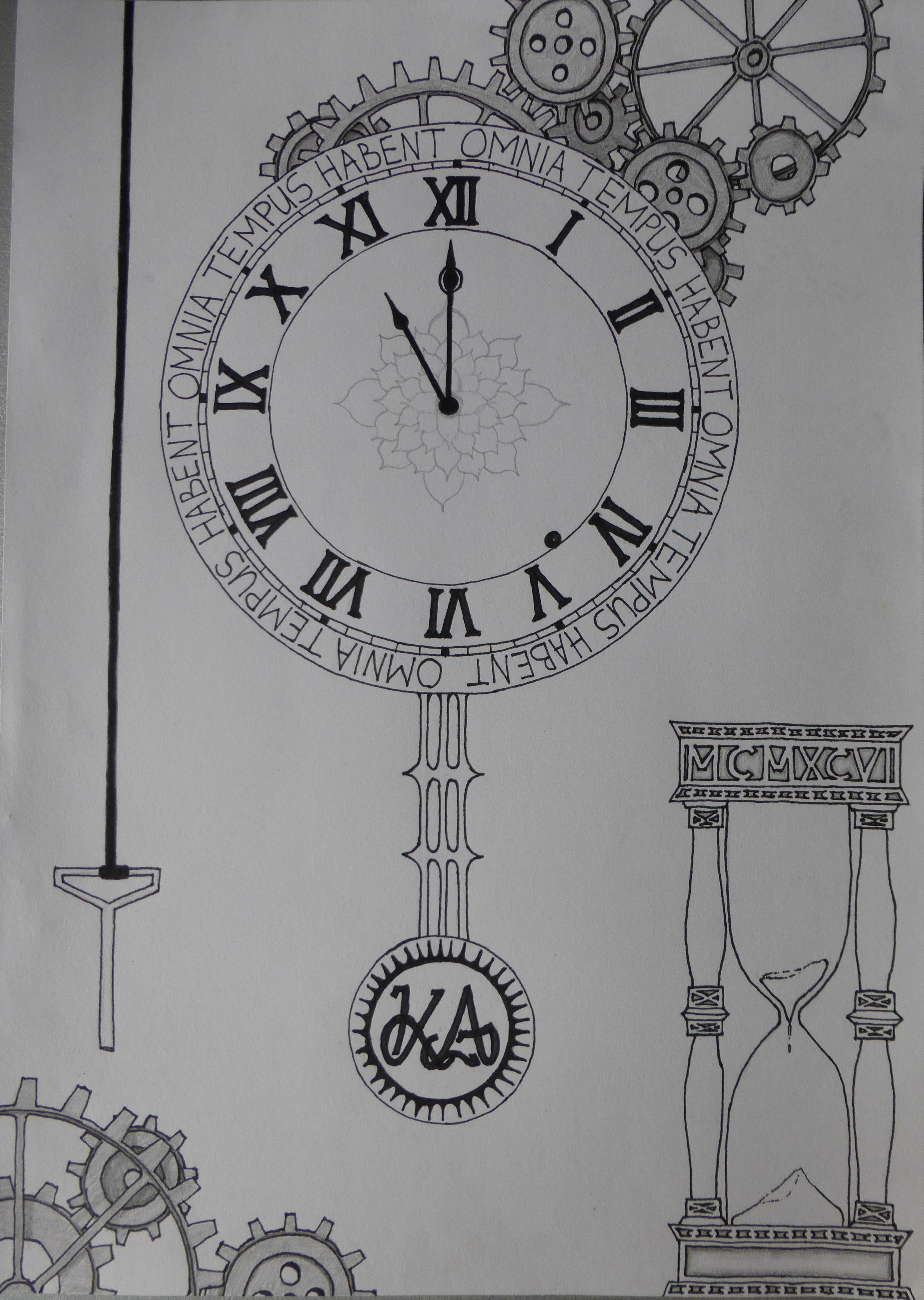 3241x4562 Time The Art Of Life - Hourglass Clock Drawing
