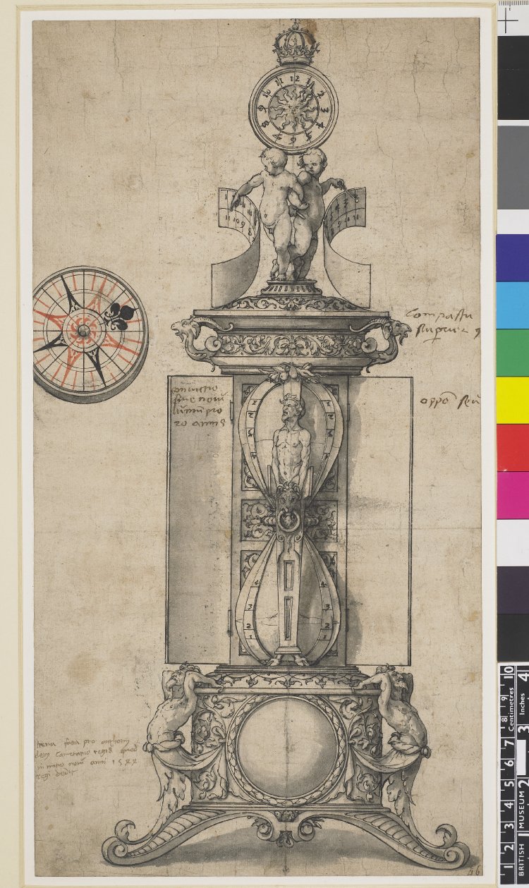 750x1259 British Museum - Hourglass Clock Drawing