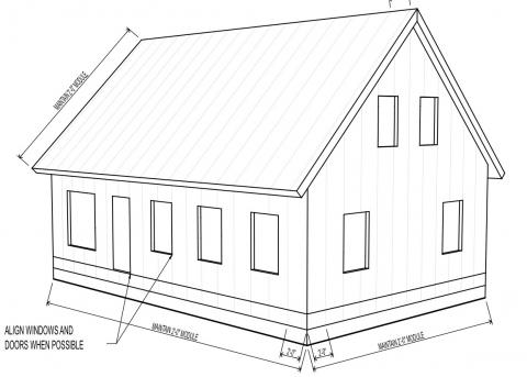 480x343 Conceptual Foot Module House Drawing Building America Solution - House Building Drawing