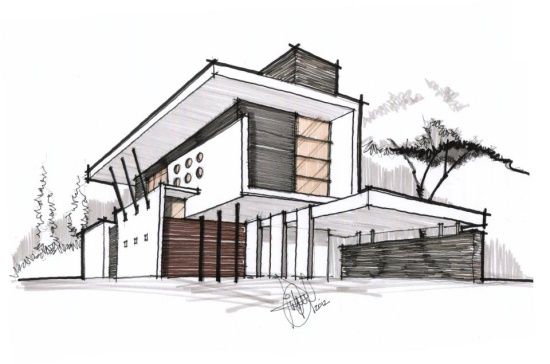 550x364 Contemporary Residence - House Design Drawing