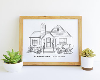 340x270 House Drawing Etsy - House Drawing