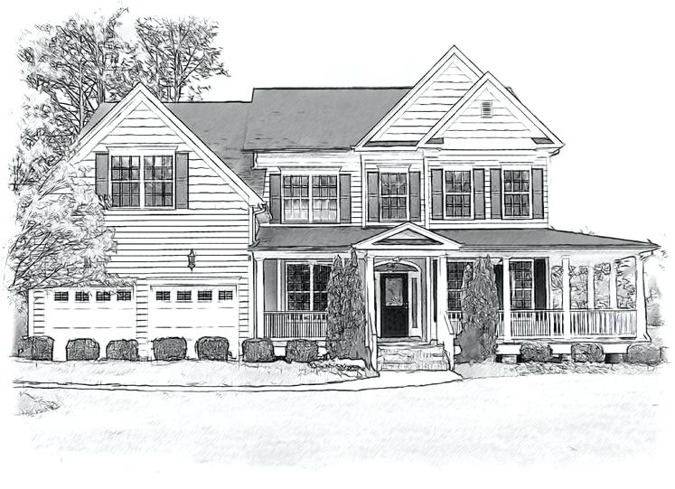 747x541 Drawing Of House Related Post House Drawing Easy With Color - House Drawing Black And White