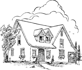 278x236 House Drawings Frank Smith Signs - House Drawing Black And White