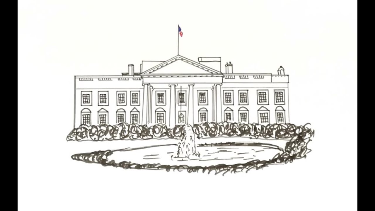 1280x720 How To Draw The White House - House Drawing Black And White