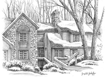 340x248 Original House Drawings, Sketches, And Stationery Roland - House Drawing Black And White
