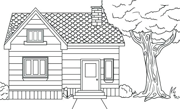 627x379 Modern House Drawing - House Drawing Black And White