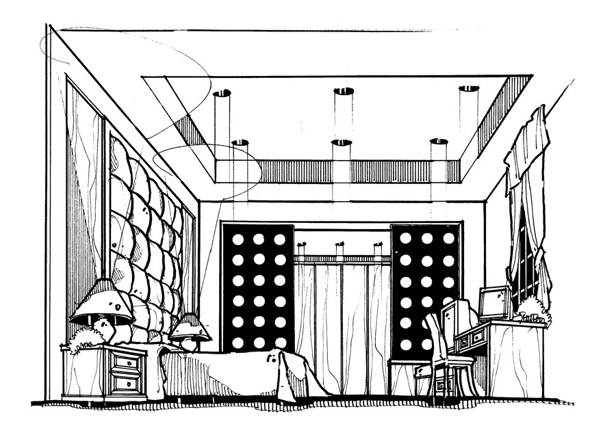 900x636 Black White Drawing Fabron Design - House Drawing Black And White