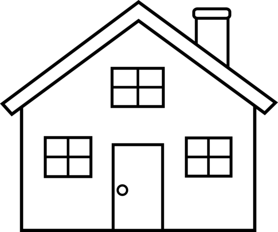 550x458 House Outline Clipart Black And White - House Drawing Clipart