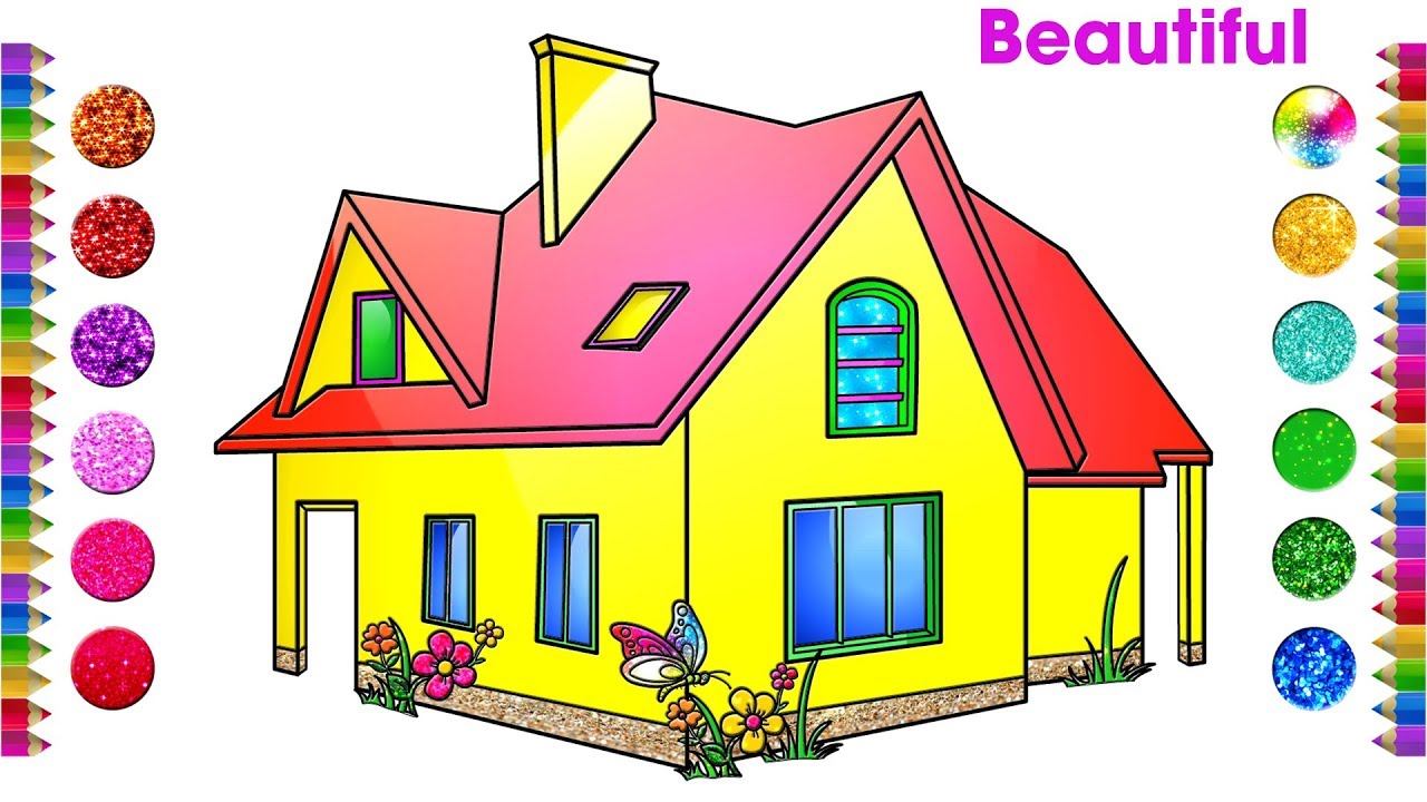 1280x720 Beautiful House Drawing - House Drawing Clipart