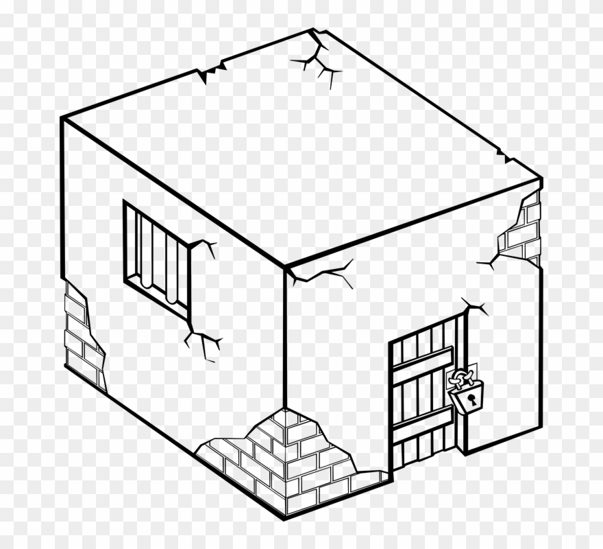 880x800 Prison Clipart Jail House - House Drawing Clipart