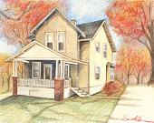 170x135 Items Similar To House Drawing Colored Pencil Drawing House Art - House Drawing Color