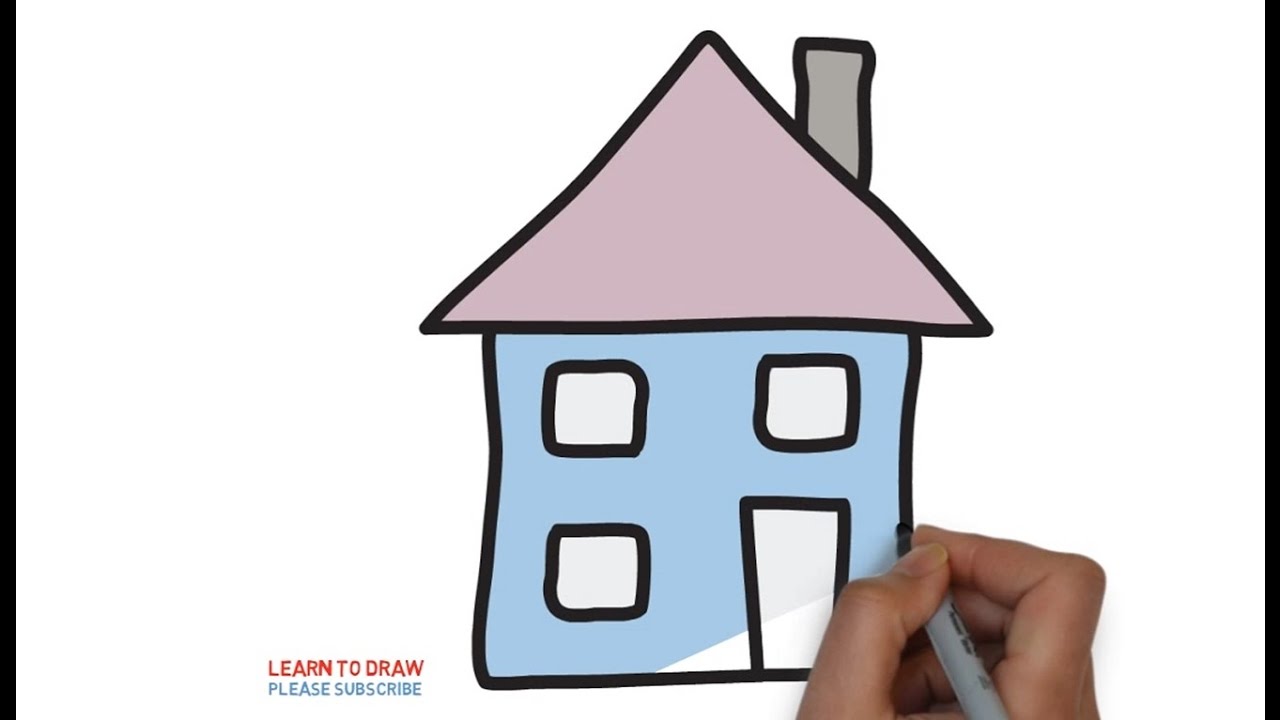 1280x720 Easy Step For Kids How To Draw A Simple House - House Drawing Easy