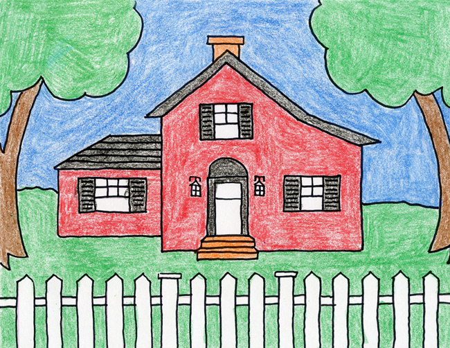 650x502 Draw A Country House Art Projects For Kids - House Drawing For Kids