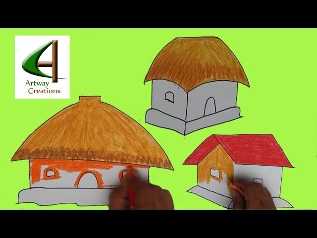 640x480 Easy Drawings For Kids House Drawing And Colour, Drawing - House Drawing Ideas