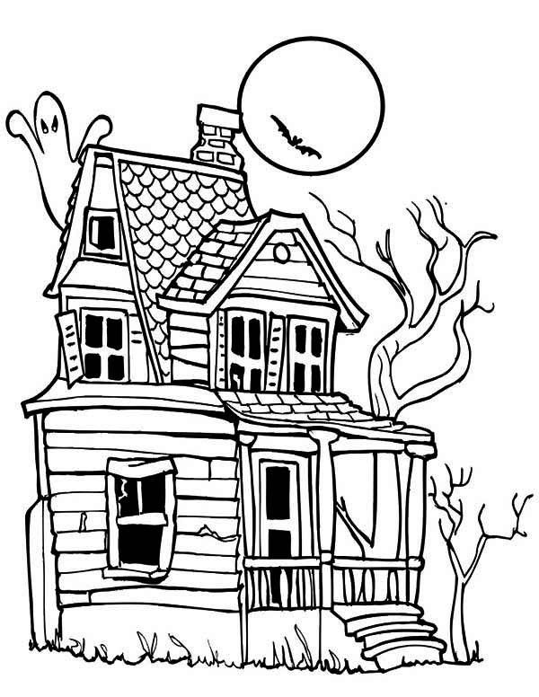 600x776 haunted house coloring pages luxury haunted house drawing - House Drawing Ideas