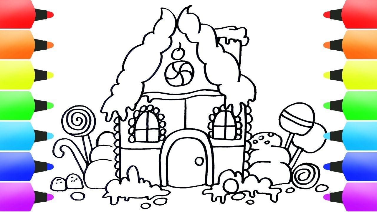 1280x720 How To Draw Gingerbread House Easy For Kids! Drawing Ideas - House Drawing Ideas