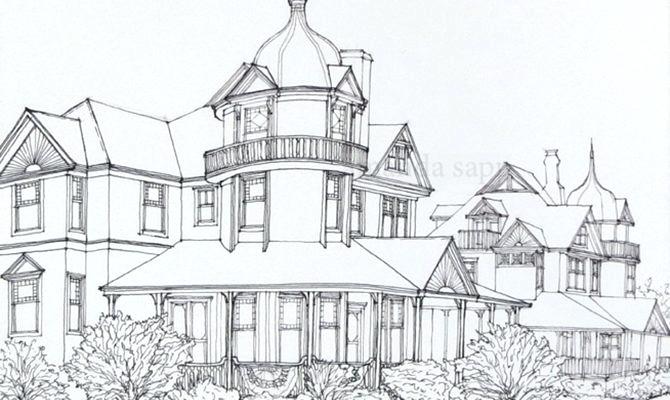 670x400 Victorian House Drawing - House Drawing Ideas