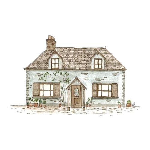 500x500 Best House Drawing Landscape Drawing Tutorials Colorful House - House Drawing Ideas