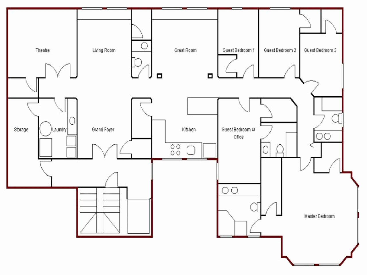 1280x960 Drawing Home Plans Labinfosys Pro - House Drawing Images