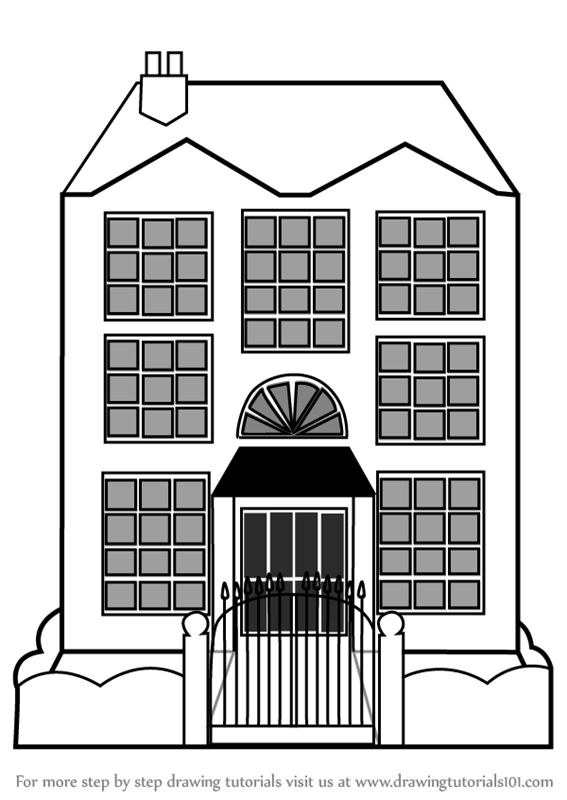 567x800 Learn How To Draw Mansion House - House Drawing Images