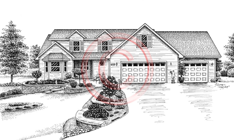 900x538 Pen And Ink Artist Kelli Swan Custom Portraits Of Houses, Homes - House Drawing Images