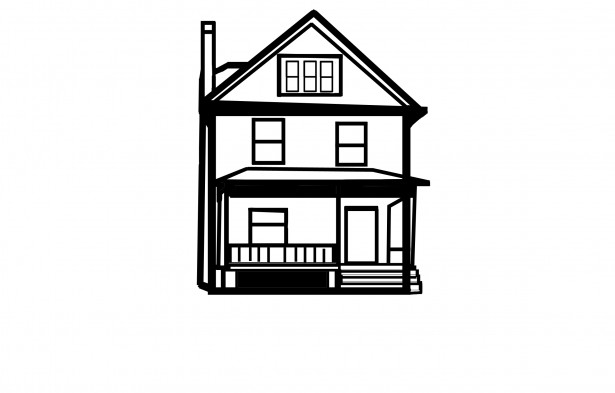 615x393 House Line Drawing Free Stock Photo - House Drawing Outline
