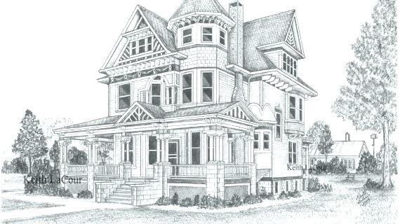 570x320 White House Drawing How To Draw Houses Drawings Of Houses House - House Drawing Outline
