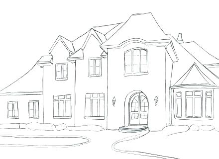 440x320 Dream House Drawing - House Drawing Outline